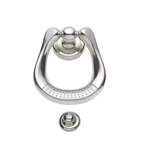 Heurtoir de porte en métal de luxe finition en laiton poli décoration de porte d'entrée élégante maison Villa entrée poignée d'anneau robuste - Product Image 1