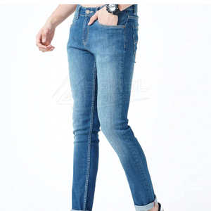 Derniers pantalons en jean 100% coton pour hommes coupe régulière taille moyenne mode d'automne avec décoration de boutons logo personnalisé prix bon marché - Product Image 3