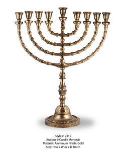 Portavelas de aluminio hecho a mano de diseño único, Menorah para decoración de sala de estar, iluminación de Iglesia decorada, Menorah de Hanukkah - Product Image 4