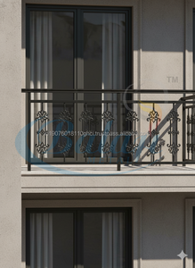 Modern Grey Cast <b>Iron</b> Straight Stair Railing for Residential Balcony 12mm Thickness 800mm Width Indoor Outdoor Balaji Metals - Product Image 4