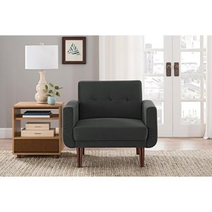 Sillón Convertible Giratorio y Reclinable para Oficina en Casa con Patas de Madera y Tapicería de Tela GSD68019 - Product Image 6