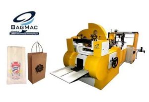 BAGMAC, la máquina de fabricación de bolsas de compras de papel de fondo cuadrado automático más vendida, Impresión de formación de tubos, nuevo rodamiento de Motor PLC - Product Image 3