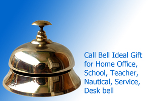 Campana de escritorio de latón macizo, elegante campana de mostrador de Hotel para decoración y accesorio de mesa de llamada de oficial - Product Image 2