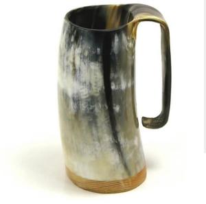 Hermosa taza de cerveza decorativa de cuerno de búfalo de estilo coreano Taza de cuerno natural con diseño de metal Taza de cuerno más popular para bares y clubes - Product Image 5