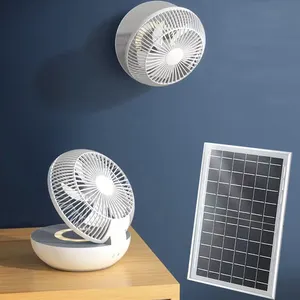 6V DC ventilatore solare pieghevole USB ricaricabile lampada a LED da tavolo scrivania da pavimento batteria portatile ventilatore a parete alimentato a energia solare ricaricabile