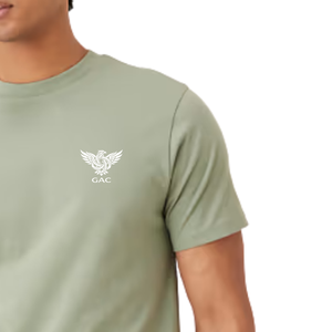 Camiseta de Hombre Verde Oliva 100% Algodón, Manga Corta, Cuello Redondo, Corte Regular, Logotipo de Águila Estampado en la Parte Delantera, Transpirable, Jersey de 220g - Product Image 3