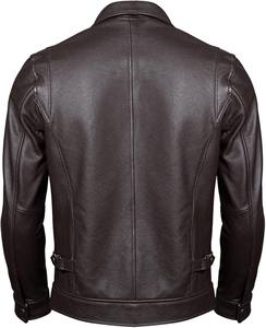 Vente de gros Blouson en cuir marron personnalisé en cuir de vache brun chocolat avec logo en relief de haute qualité Blouson en cuir pour hommes - Product Image 4