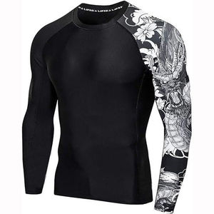 Rashguards MMA pour hommes sur mesure de haute qualité, manches longues, compression, chemises écologiques, antibactériennes, respirantes, pour le combat - Product Image 1