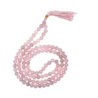 Pierre Mala Rose Quartz Perles Guérison Naturel Mala Cristal Collier Perles 108 + 1 Naturel Pierres Précieuses Cristal Mala grossistes