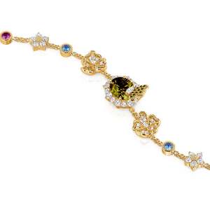 Bracelet jonc Jeulia en acier inoxydable plaqué or, motif papillon et fleur, style vintage classique, cadeau idéal - Product Image 3