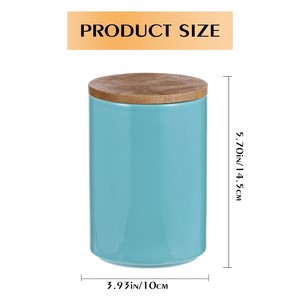Pot de conservation en céramique hermétique avec couvercle en bambou – Récipient de cuisine moderne, durable, sûr pour les aliments, organisateur élégant pour comptoir - Product Image 5