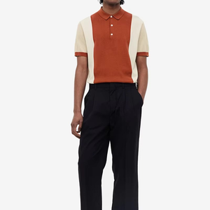 เสื้อโปโลแขนสั้นคอปกติดกระดุมสำหรับผู้ชายเสื้อโปโลแฟชั่นลำลองลายทางสำหรับใส่ฤดูร้อน - Product Image 5