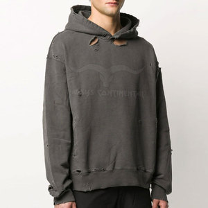 Meilleures ventes Sweat à capuche vieilli pour hommes Offre Spéciale hiver chaud couleur unie col à capuche teint uni couleurs personnalisées Logo polaire - Product Image 3