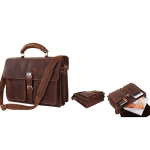 Premium Olivia Genuine Leather <b>Laptop</b> <b>Bag</b> for Business Professionals Versatile Handbag Ample Storage for <b>14</b>-<b>Inch</b> <b>Laptops</b> Working - Product Image 6