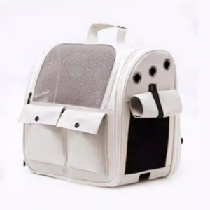 กระเป๋าเป้สะพายหลังสำหรับสัตว์เลี้ยง ผ้าโพลีเอสเตอร์ทรงสี่เหลี่ยม น้ำหนักเบา ระบายอากาศได้ดี พร้อมกระดุมแป๊ก สำหรับแมว อุปกรณ์เสริมสำหรับการเดินทางในรถยนต์ หลากหลายรุ่น - Product Image 1