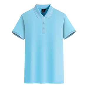 High Quality Solid Luxury Cotton Polyester Knitted for Shirts for Men with Custom Logo Quick Dry Short Sleeve - Product Image 2