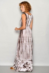 Nouvelle robe longue à la mode rayonne cravate teinture pour les femmes été plage fête porter Collection station porter belle robe longue d'été - Product Image 2