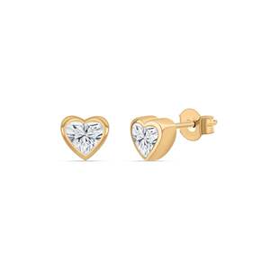Boucles d'oreilles élégantes en diamant en forme de cœur de 0.50 carats cultivées en laboratoire Bijoux brillants pour femmes - Product Image 2