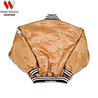 Veste bomber en satin personnalisée avec logo de l'équipe universitaire de baseball pour hommes, streetwear d'hiver, vêtements de sport de qualité supérieure, vêtements décontractés pour les fans