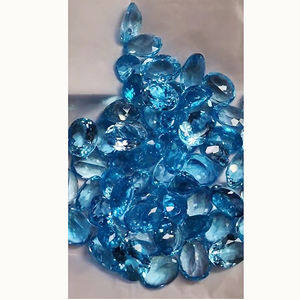 พลอยบุษราคัมสีฟ้าสวิสธรรมชาติขนาด12มม. ถึง17มม. 583ซม. ล็อต Iroc ขายคุณภาพสูงตัดอัญมณีหลวม $เรา769 - Product Image 1