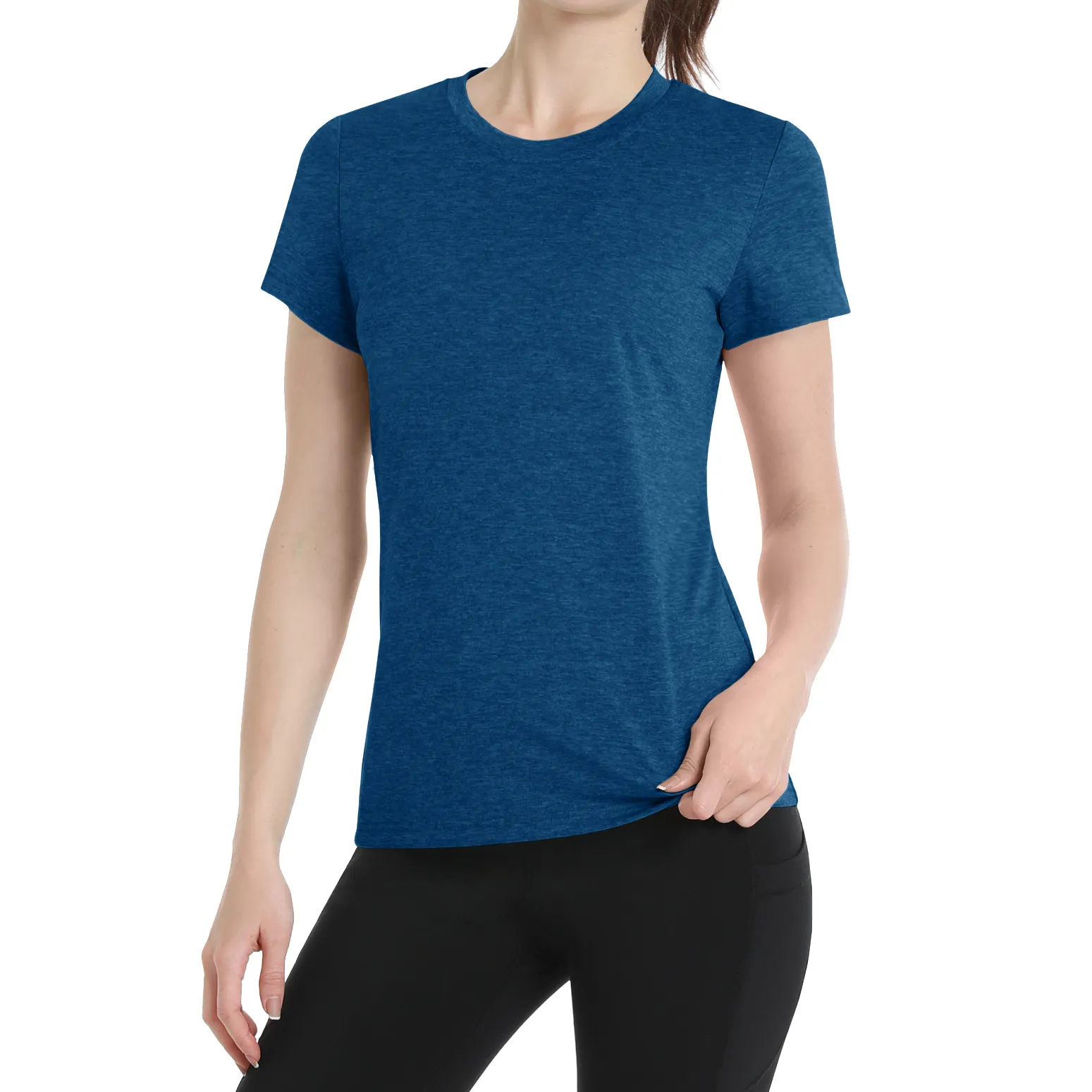 100% कपास सामग्री टी शर्ट स्वनिर्धारित लोगो मुद्रित खाली त्वरित सूखी सांस लेने योग्य टी-शर्ट थोक सादा महिला टी शर्ट