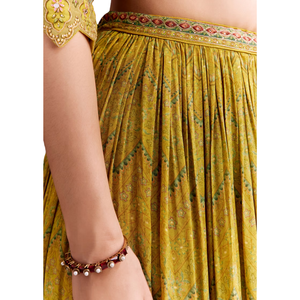 Traje de Palazzo bordado amarillo, venta al por mayor, Ropa Étnica para mujer, proveedor de fábrica OEM, traje de fiesta de boda personalizado con Dupatta - Product Image 6