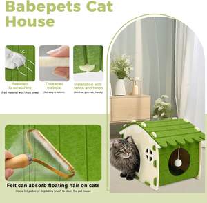 Arena para Gatos Gratis Incluida - Casa para Gatos Grande y Cerrada, Refugio Plegable para Mascotas con Fácil Montaje para Varios Gatos - Product Image 4