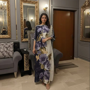 Ssumaira นำดอกคาฟตันผ้าไหมสวิสที่สวยงามมาพร้อมกับผ้าไหม dupatta และกางเกงขายาว - Product Image 1