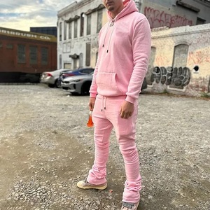 Custom Cotton Joggers <b>Flared</b> Sweatpants and Hoodie Set Men 3D Puff Print Sweatsuits 2 Piece Set Fleece Tracksuit Set Slim Fit - Product Image 4
