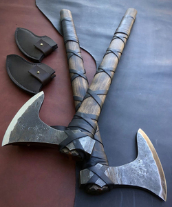 Vente en gros de coutellerie personnalisée OEM ODM Damas professionnel de l'usine de coutellerie chasse camping fait main en acier au carbone hache forgée pour l'extérieur - Product Image 2