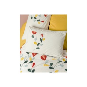 Juego de Funda Nórdica Doble Bordada de Algodón Nella Mustard King, 4 Piezas, Ropa de Cama Floral para el Hogar, Cálida y Acogedora para Invierno, Cama y Sofá - Product Image 3