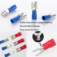 Conector de terminal automotriz aislado de aleación de aluminio brillante con barniz, clasificado para 450V, juego de conectores de crimpado tipo pala, de anillo y de horquilla, modelo 03341