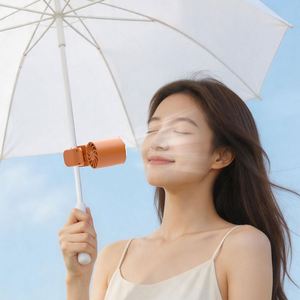 Rotatable <b>Head</b> Handheld <b>Fan</b> With Ice Cooling Function, Clip Onto Sun Umbrella or Clothing, Compact & Portable - Product Image 3