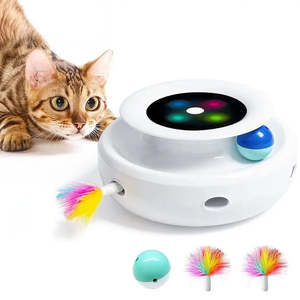 2-in-1 Electronic <b>Cat</b> <b>Toys</b> Plastic <b>Interactive</b> Devices for Felines - Product Image 1