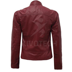 Best Selling Latest Style Women's <b>Winter</b> <b>Leather</b> <b>Jacket</b> Breathable with Stand Collar Knitted Wholesale - Product Image 3