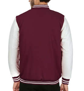 Chaqueta Universitaria de Satén 100% Poliéster al por Mayor, Chaquetas de Béisbol Hechas a Medida con Cuello Alto y Decoración Bordada para Invierno - Product Image 6