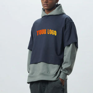 Sweat à capuche en coton épais de coupe surdimensionnée avec sérigraphie personnalisée-Sweat à capuche thermique double couche pour hommes en éponge française - Product Image 1