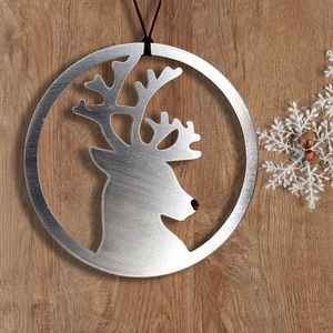 Premium Galvanized Christmas <b>Hanging</b> <b>Ornament</b> With Cut Out Design Perfect For Rustic Holiday Decorations - Product Image 1