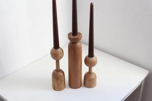 Ensemble de bougeoirs en bois faits à la main, vente chaude, pour la décoration de la maison, Noël, salon et table à manger, meilleur prix - Product Image 2