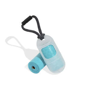 Distributeur de sacs à déjections canines portable et écologique, transparent 2.0 + 1 rouleau, contrôle des odeurs renforcé, support en plastique au style épuré pour animaux de compagnie - Product Image 1