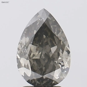 Diamante Natural de Color Gris Oscuro Fantasía de 3.01 Quilates, Certificado, Corte Pera, 7506235696, DIAMANTE RARO para Anillo de Compromiso de Ensueño - Product Image 2