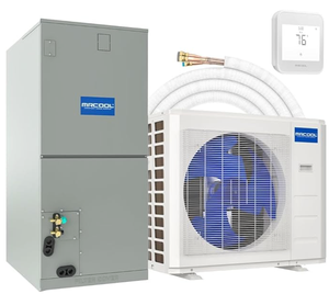 เครื่องปรับอากาศแบบแยกส่วนชนิดท่อลมคุณภาพสูง ขนาด 2.5 ตัน 17 SEER2 ระบบฮีทปั๊มแบบหลายตำแหน่ง พร้อมชุดติดตั้งสำเร็จรูปขนาด 35 ฟุต - Product Image 1