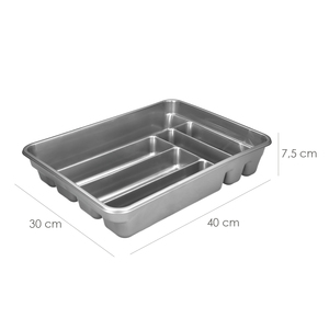 Vassoio Portaposate in Plastica Grigio Argento Oryx 40x30x7 cm. - Product Image 3