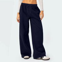 Pantalons de survêtement doublés en polaire pour femmes, personnalisés, lourds, chauds pour l'hiver, jambes larges, pantalons de survêtement amples pour femmes, pantalons de jogging