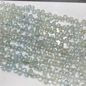 Perles de briolette en forme de pièce de monnaie à facettes aigue-marine naturelle pierre précieuse multicolore pour bijoux - Product Image 5