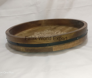 Bandeja de madera de lujo moderna con incrustaciones de perlas Madre, bandeja de servicio de diseño Floral pulido para dulces de caramelo de Chocolate, propósito decorativo - Product Image 2