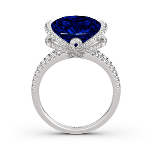 Bague halo en moissanite taille coussin plaquée or rose Jeulia - Certifiée IGI en argent sterling - Product Image 1