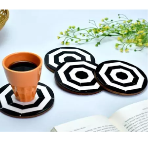 Posavasos de taza de té de madera de resina hexagonal personalizado/alfombrillas para el hogar Hotel restaurante boda o accesorio de negocios - Product Image 2