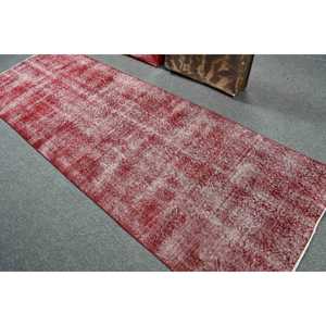 3.3x9.7 ft Turkish Rug, <b>Red</b> Plants & trees Vintage Rug <b>Wool</b> - Product Image 4