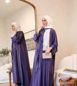 Beautiful Satin Silk Abaya Modest Satin Silk Abaya Style with Matching Chiffon Hijab Casual Wear Women <b>Islamic</b> <b>Clothing</b> - Product Image 5
